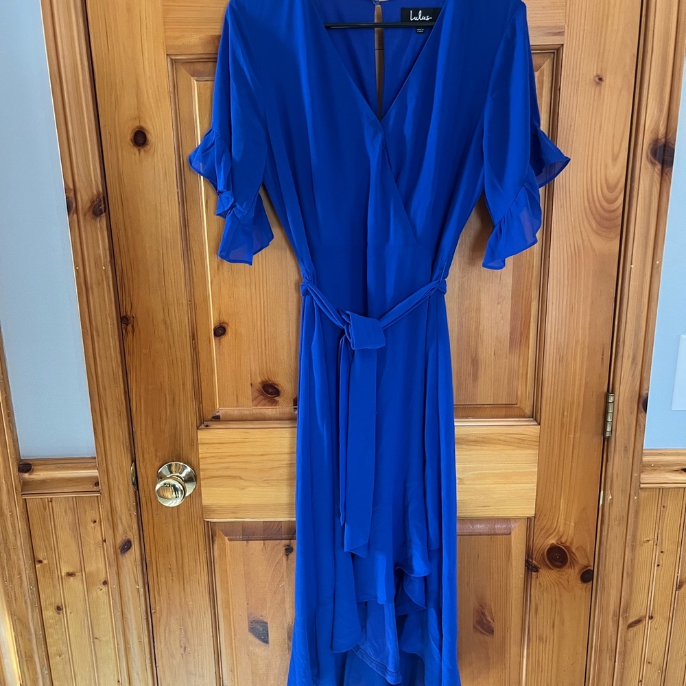 Lulu's Women's Blue Wrap Dress